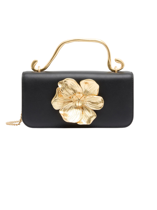 Alessia Flower Clutch - Black