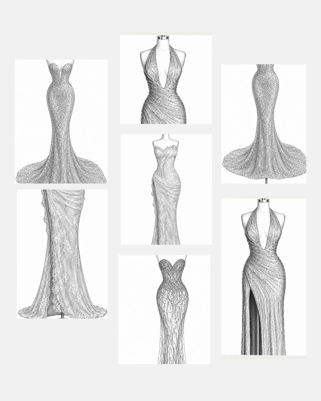 The Sparkle Couture Collection sketches