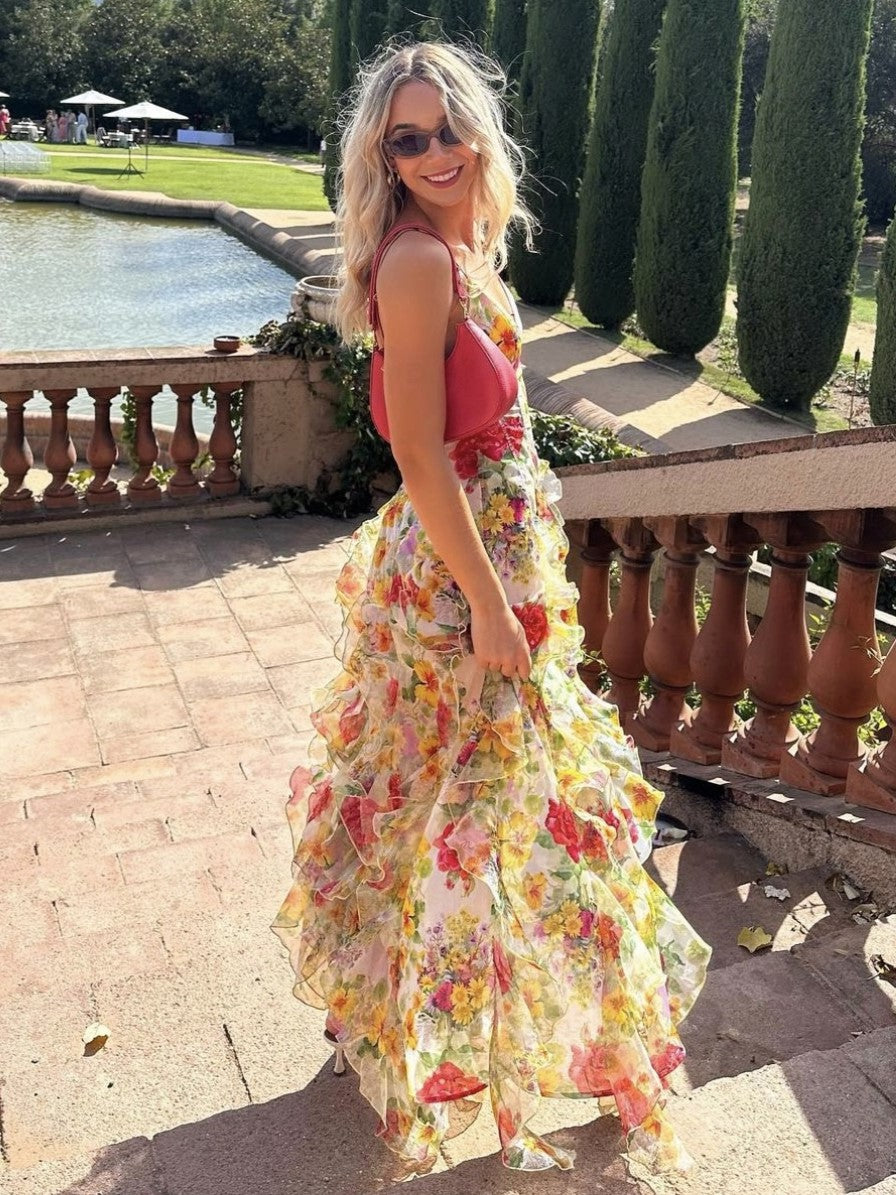 Baroque Dress - Floral Chiffon Baroque Dress - Floral Chiffon