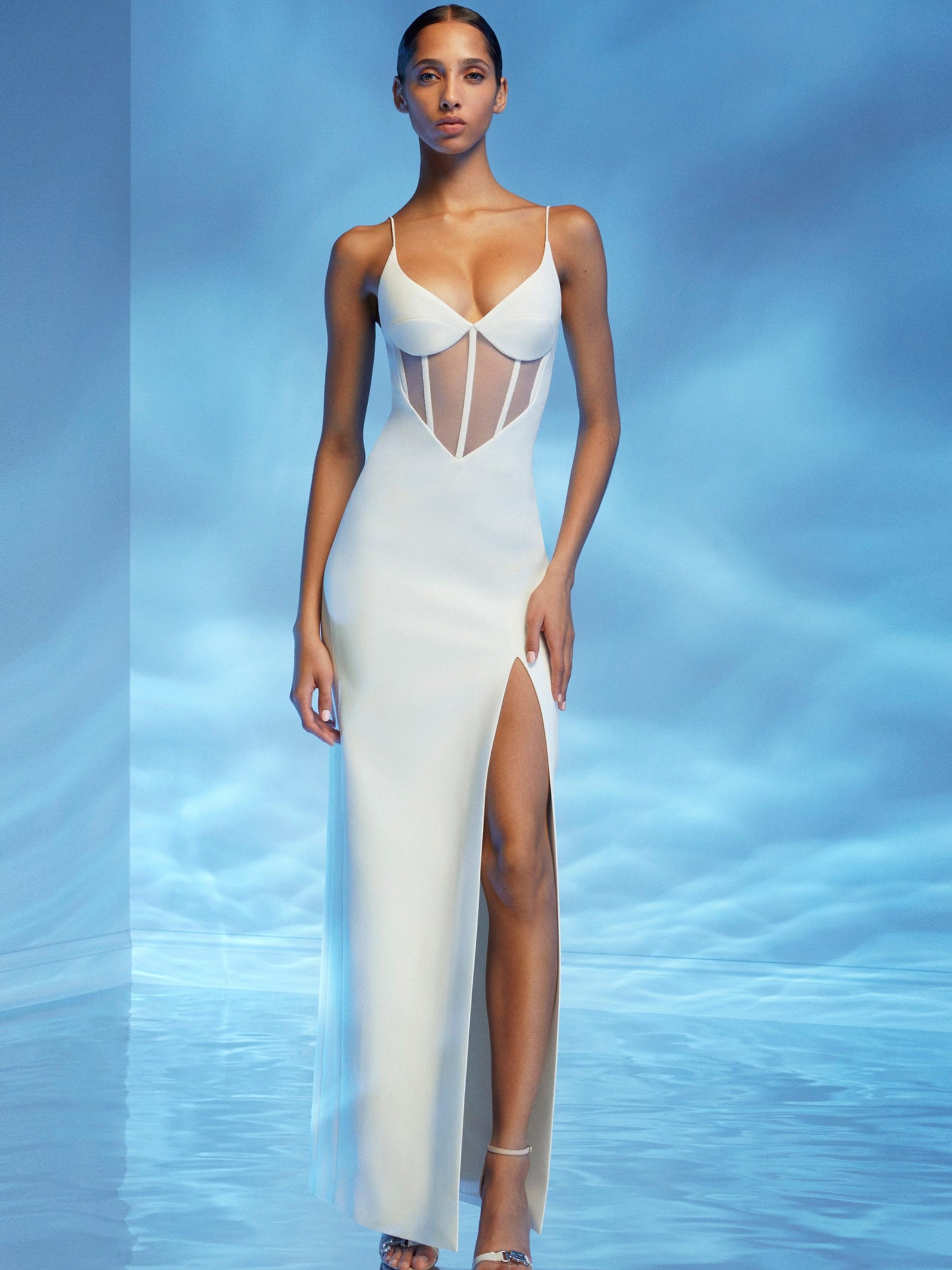 Tulle Trimmed Corset Gown