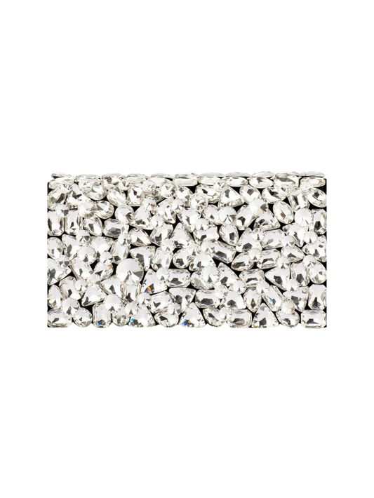 Renata Crystal Clutch - Black/Silver