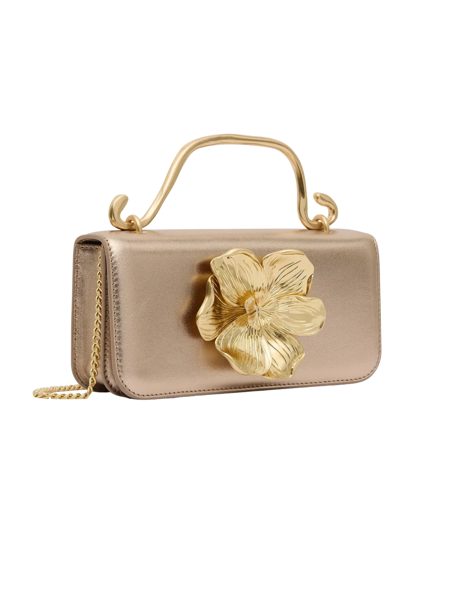 Alessia Flower Clutch - Champagne Gold