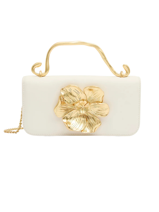 Alessia Flower Clutch - White