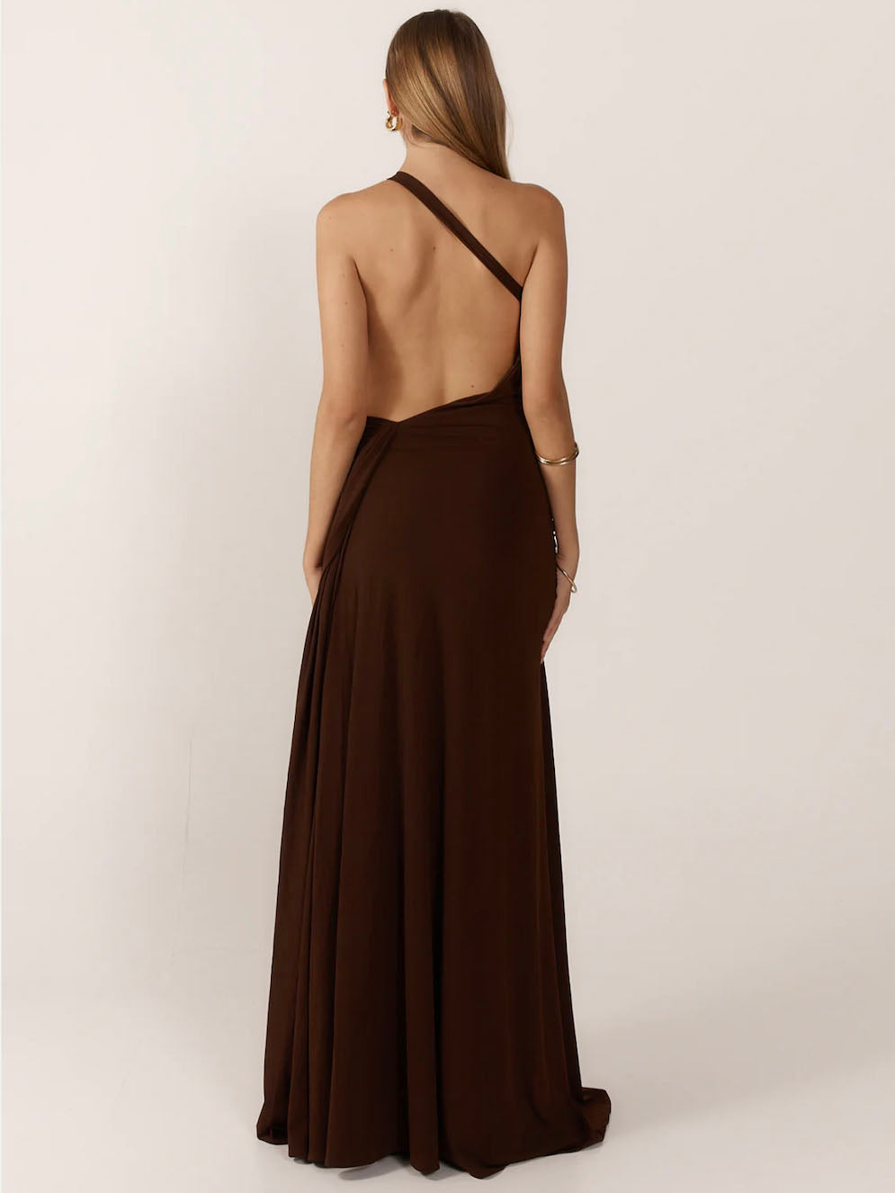backless brown dress