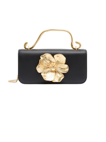 Alessia Flower Clutch - Black