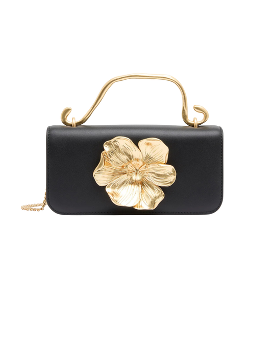 Alessia Flower Clutch - Black