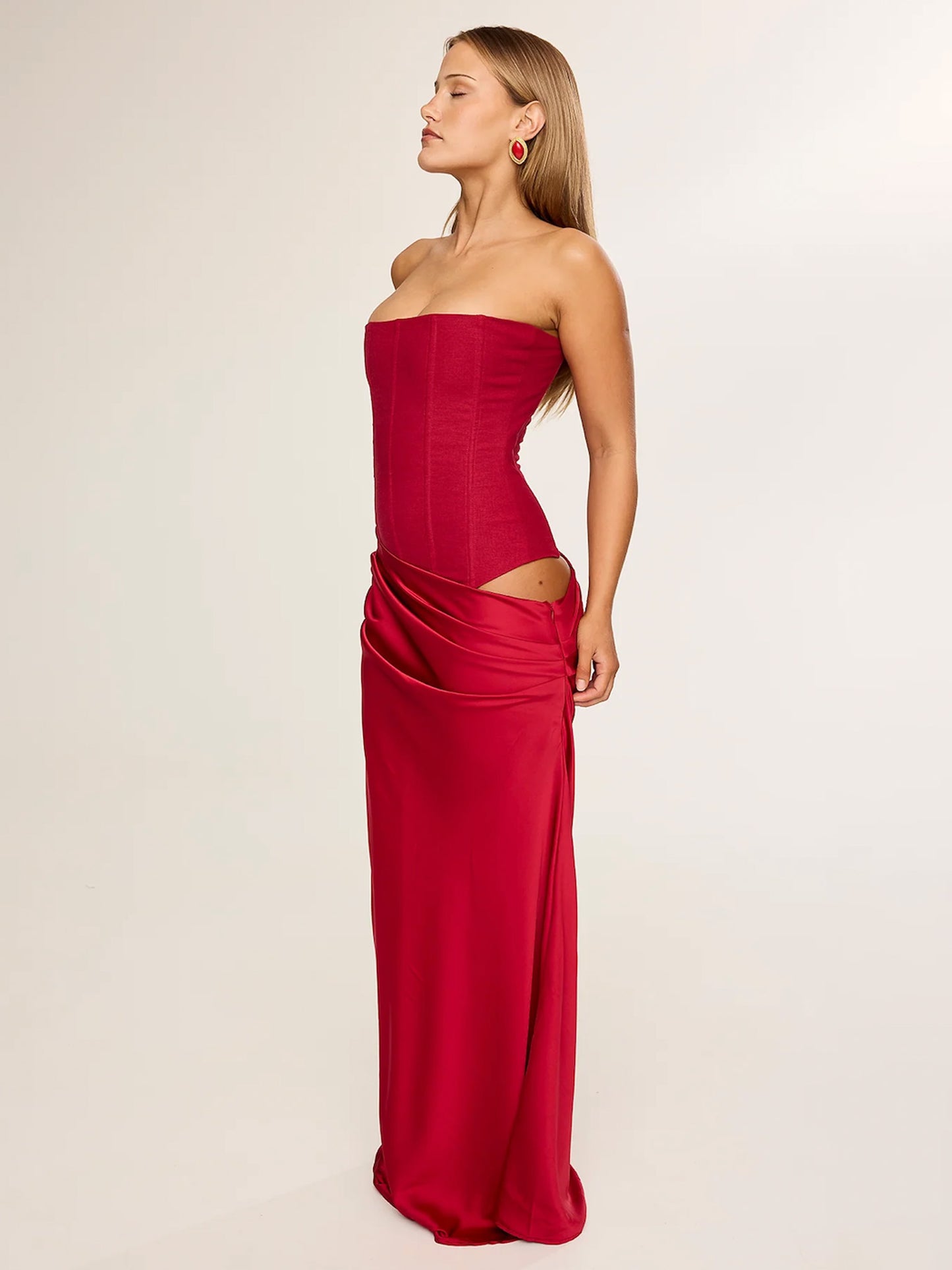 red unique dress