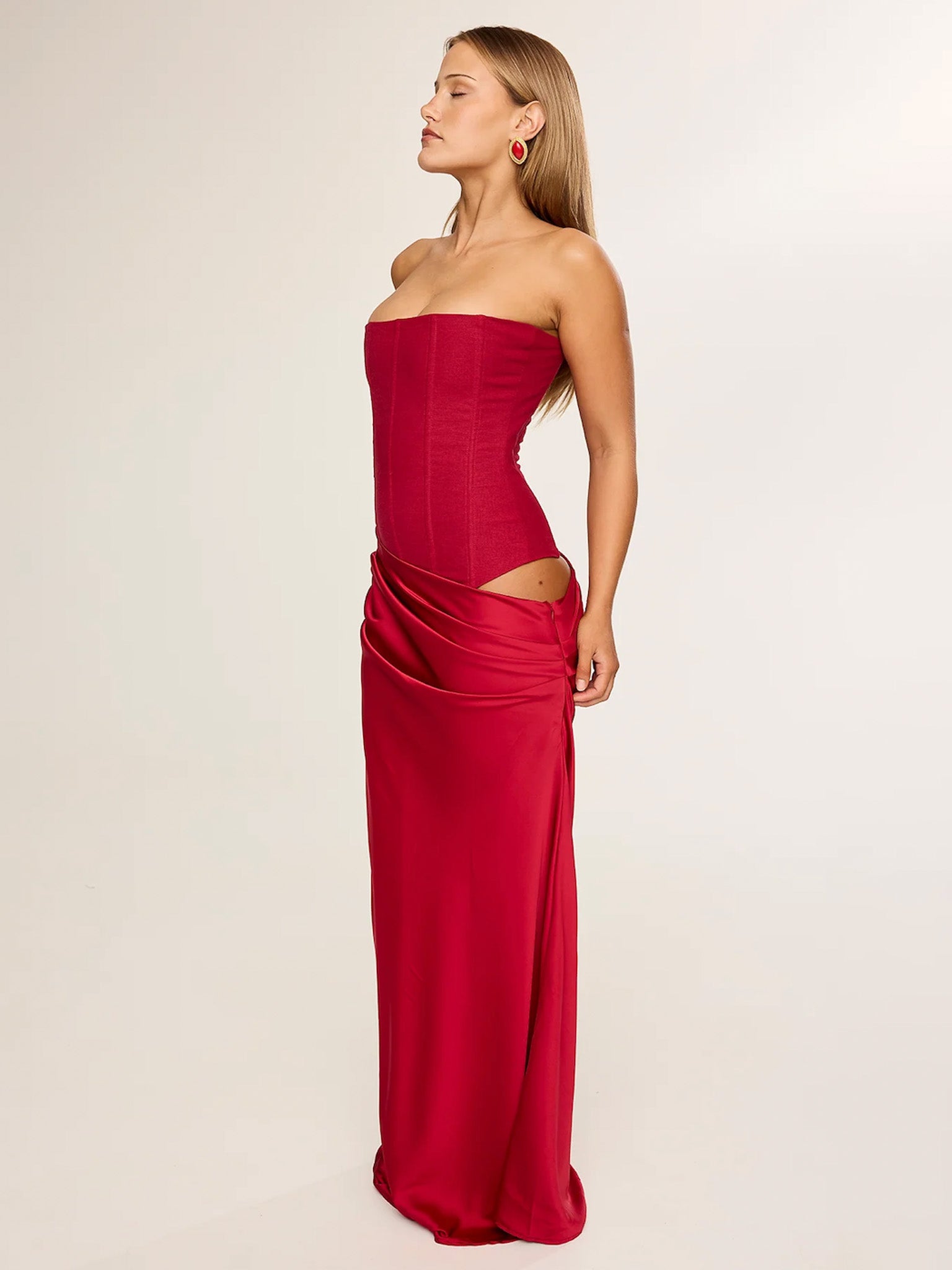 red unique dress