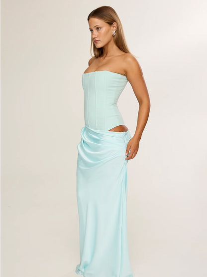 dropped bodice gown