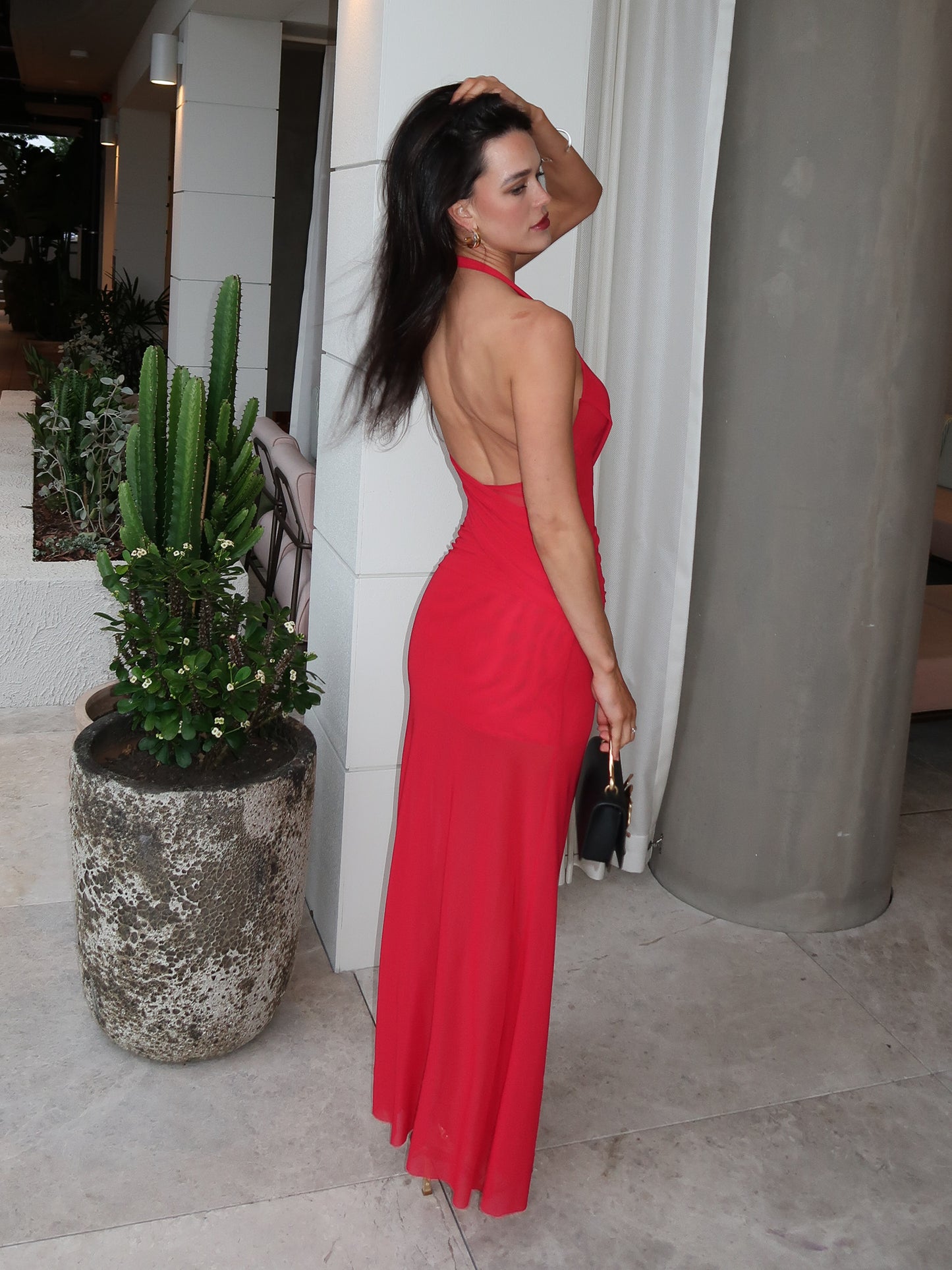 Deija Halter Dress - Red