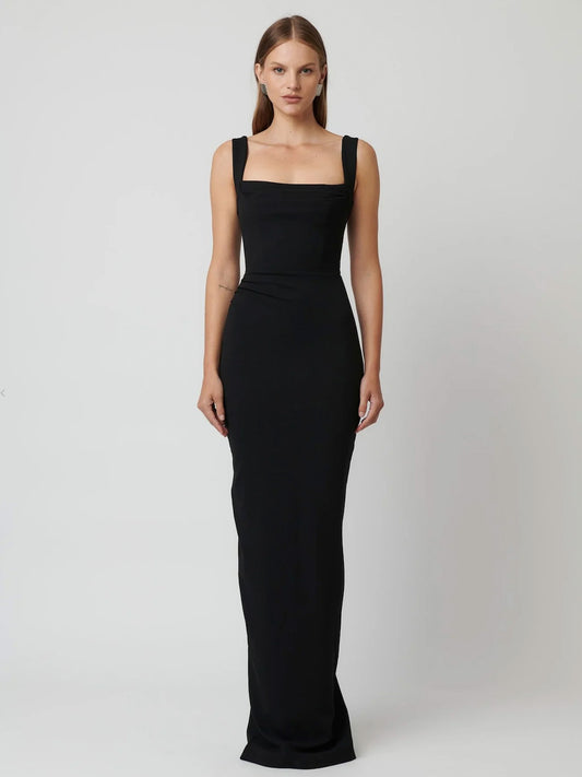 black sleek stylish dress