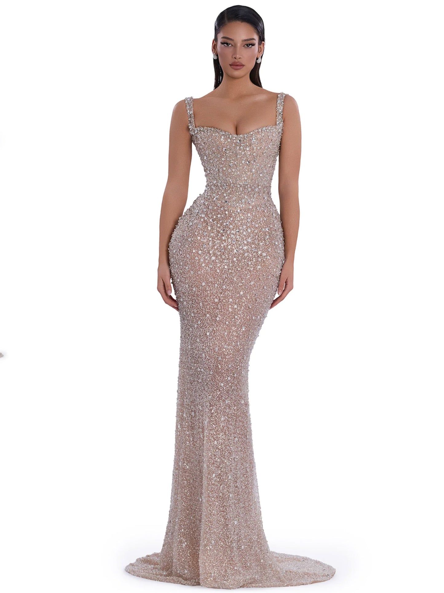 Celestial Shimmer Gown - Champagne
