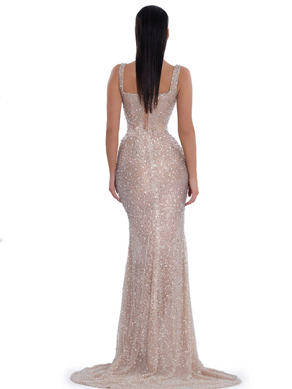 Celestial Shimmer Gown - Champagne