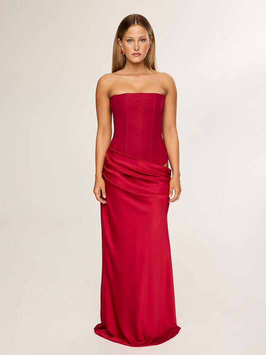 red corset dress