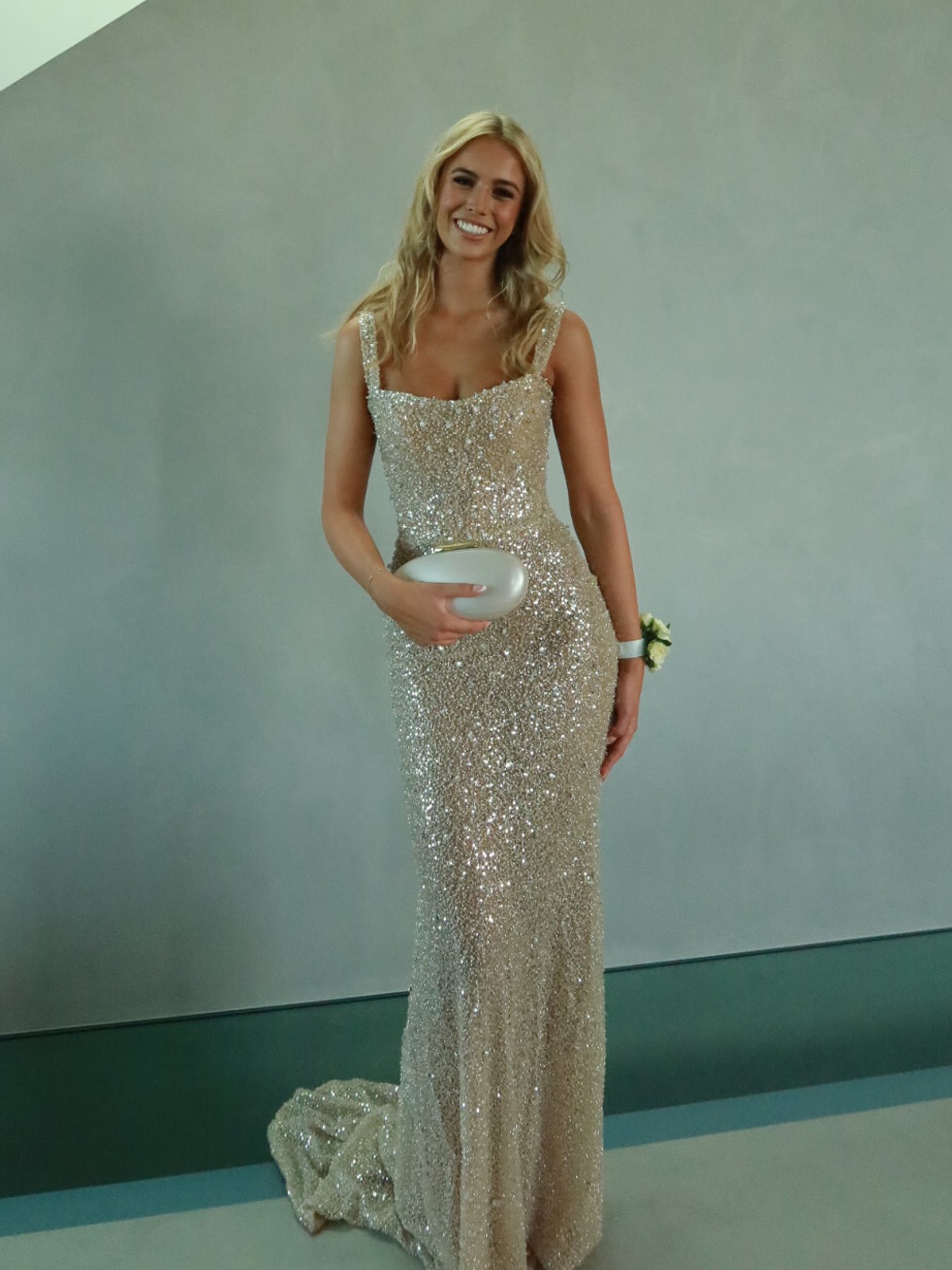 Celestial Shimmer Gown - Champagne