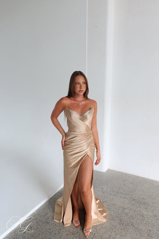 Embellished Royal Gown - Gold
