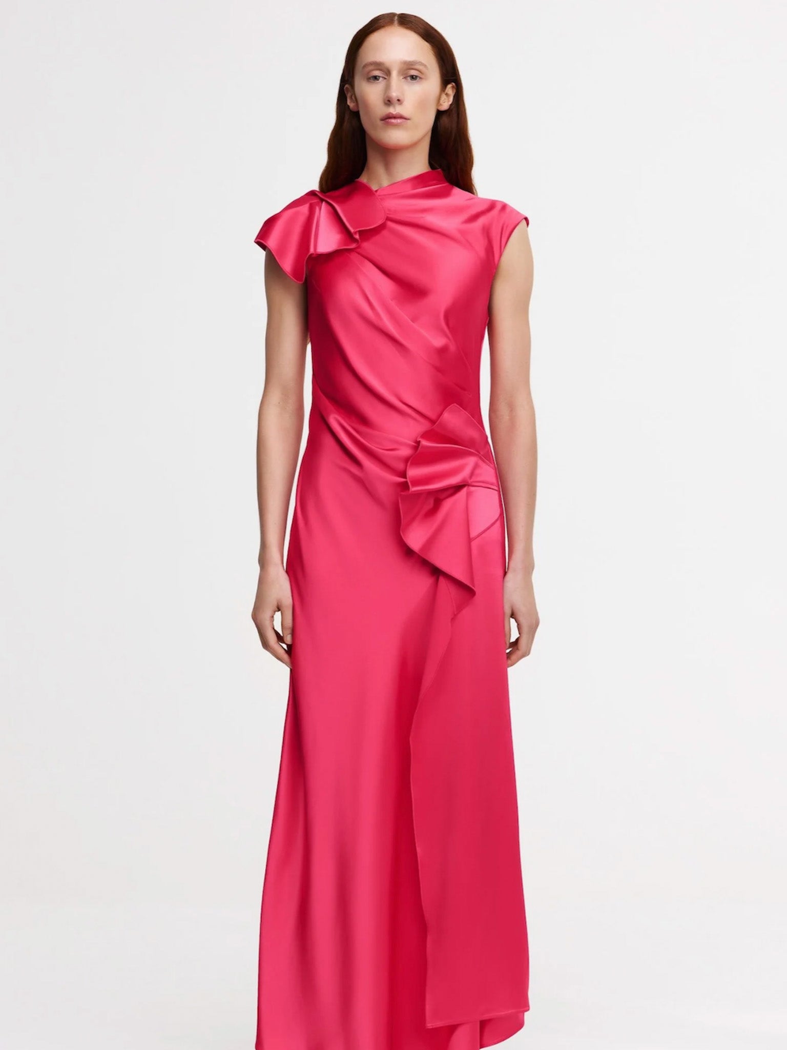 hot pink classy formal dress