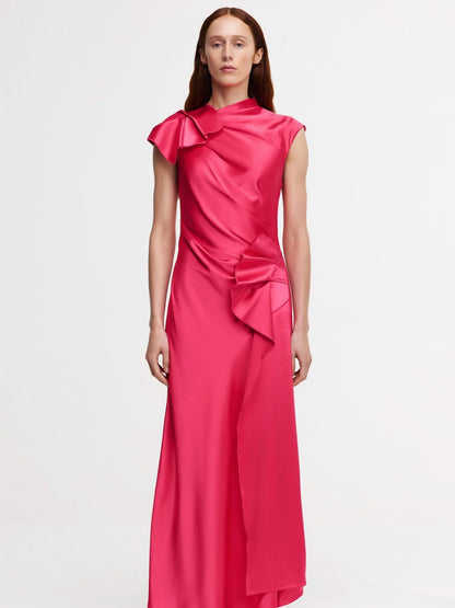hot pink classy formal dress