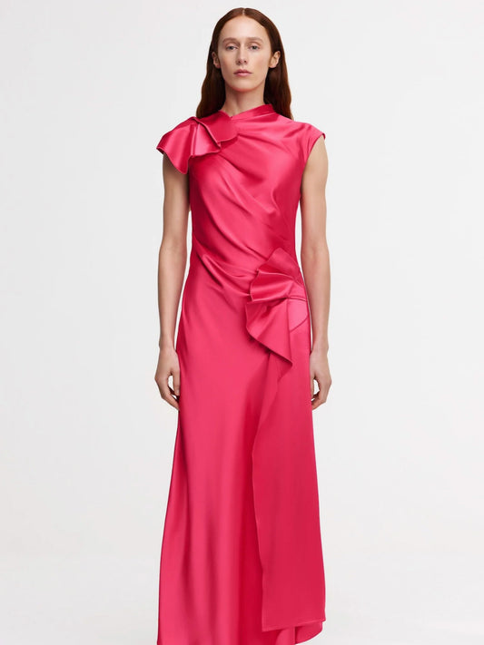 hot pink classy formal dress